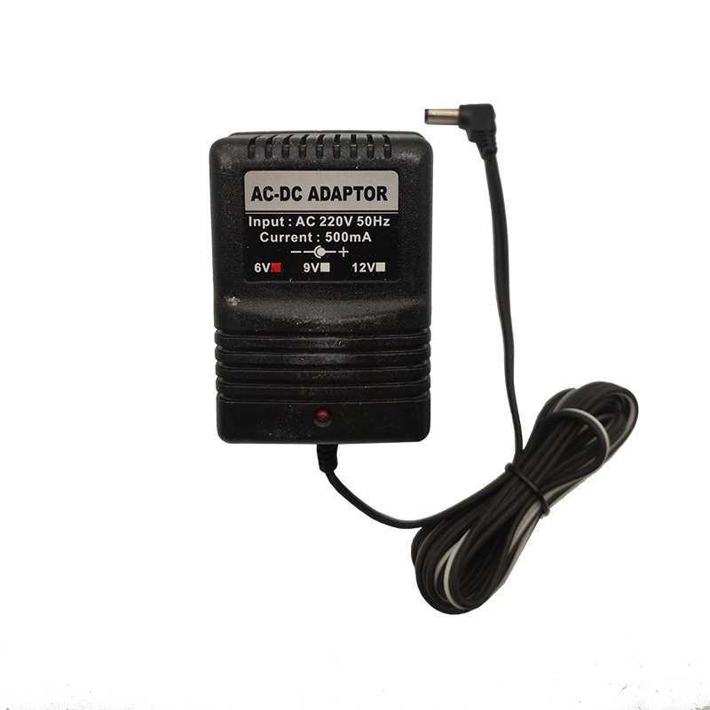 آداپتور ترانسی 6 ولت 500 میلی آمپر مثبت وسط